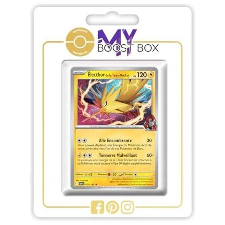 Carte Pokémon Électhor de la Team Rocket 070/182 en version Holo ou Reverse, recto, de l’extension Écarlate et Violet 10 Rivalités Destinées