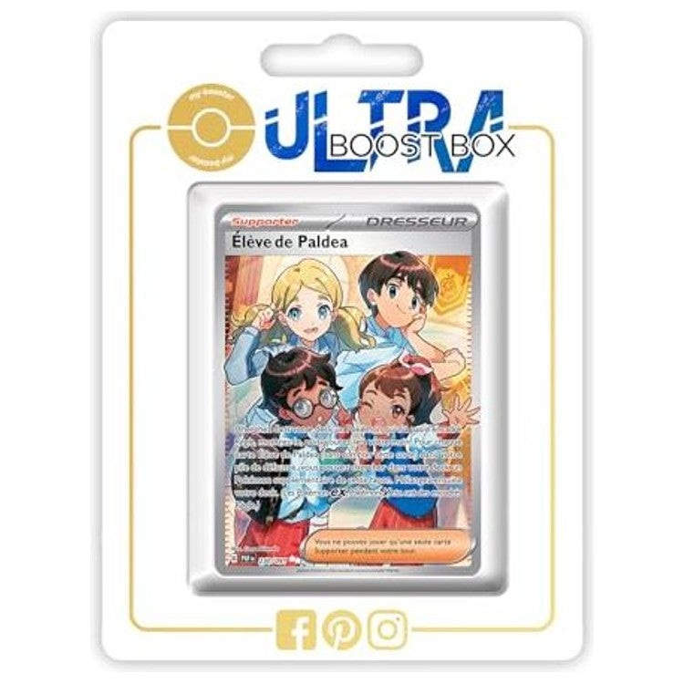 Carte Pokémon Dresseur Élève de Paldea 230/091 Full Art Secrète recto, édition française de l’extension Destinées de Paldea Écarlate et Violet 4.5