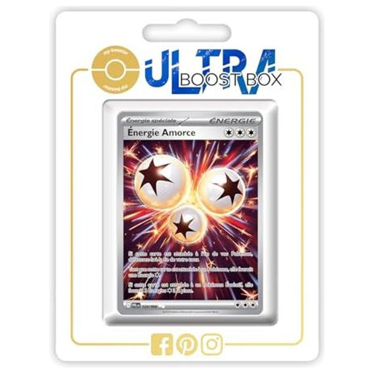Carte Pokémon Énergie Amorce 124/094 Full Art secrète recto, édition française Flammes Fantasmagoriques bloc Méga-Évolution 02