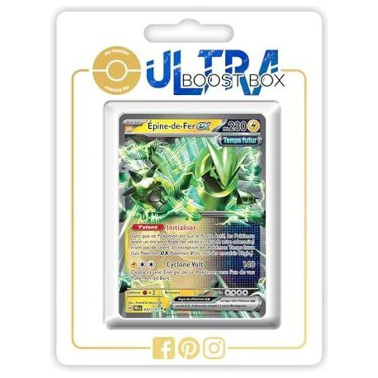Carte Pokémon Épine-de-Fer-ex 032/131 Ultra Rare de l’extension Temps Futur, édition Écarlate et Violet 08, vue de face en français