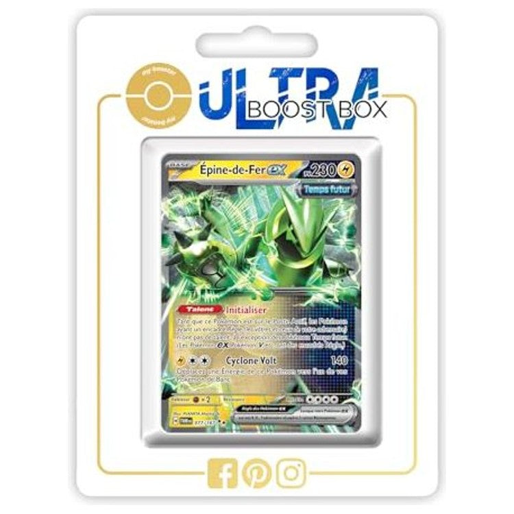 Carte Pokémon Épine de Fer ex 077/167 ultra rare de l’extension Mascarade Crépusculaire Écarlate et Violet 06, vue de face avec l’artwork complet.