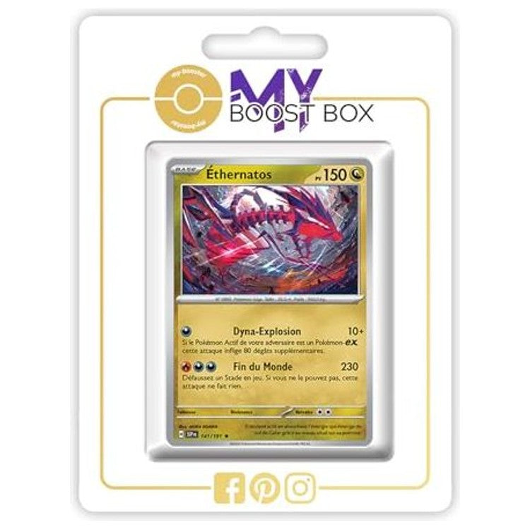 Carte Pokémon Éthernatos 141/191 en version Holo ou Reverse de l’extension Étincelles Déferlantes Écarlate et Violet 08, vue de face détaillée.