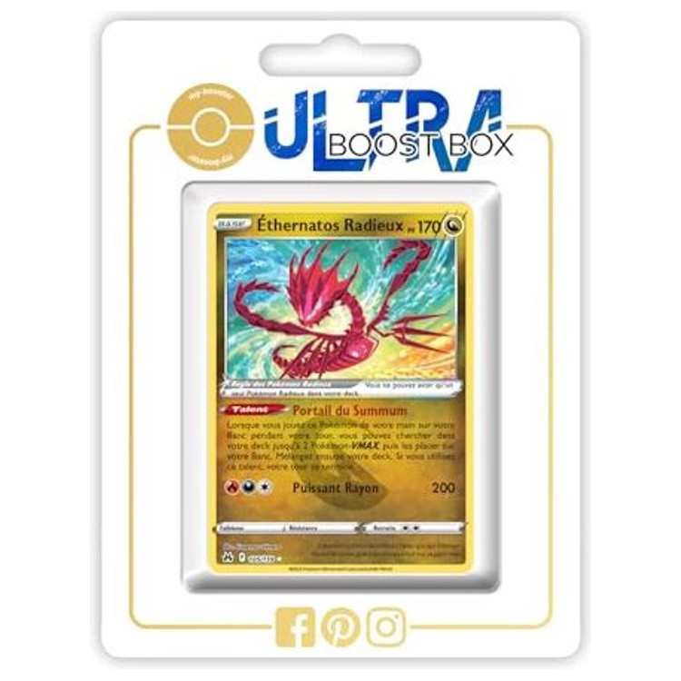 Carte Pokémon Éthernatos Radieux 105/159 en français, version Radieuse de l’extension Zénith Suprême Épée et Bouclier 12.5, vue de face détaillée.