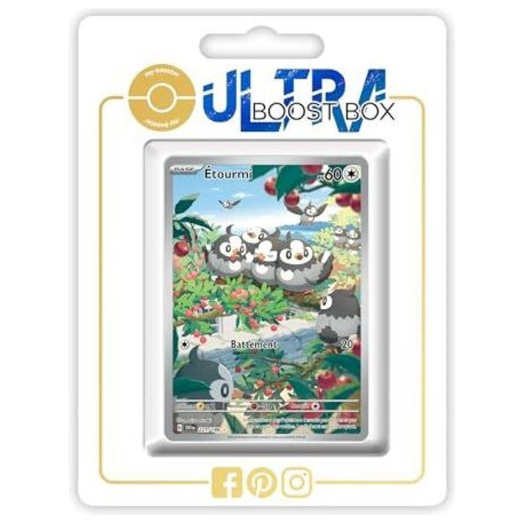 Carte Pokémon Étourmi 221/198 Alternative Pokémon Gallery Secrète, recto en français de l’extension Écarlate et Violet 1 EV01
