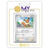 Carte Pokémon Évoli SV043 Holo de l’extension Flammes Obsidiennes Écarlate et Violet 03, vue de face avec l’illustration complète du Pokémon.