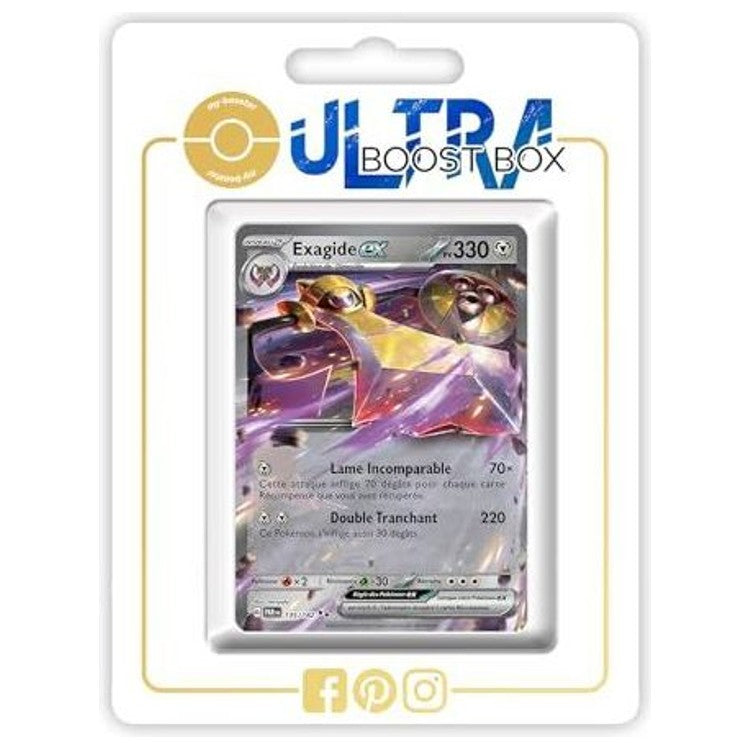 Carte Pokémon Exagide ex 135/182 Téracristal, édition française Faille Paradoxe EV04, vue de face avec illustration cristallisée détaillée.