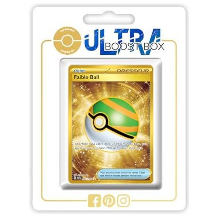 Carte Pokémon Dresseur Faiblo Ball 255/198 Secrète Gold, recto, issue de l’extension Écarlate et Violet EV01 en français