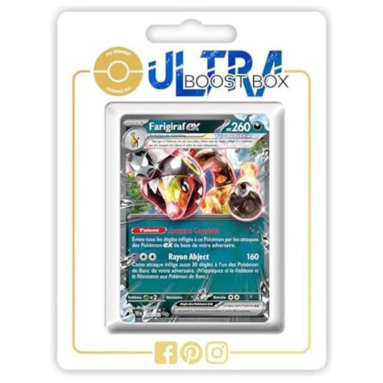 Carte Pokémon Farigiraf ex 108/162 Téracristal de l’extension Forces Temporelles Écarlate et Violet 05, vue de face en gros plan