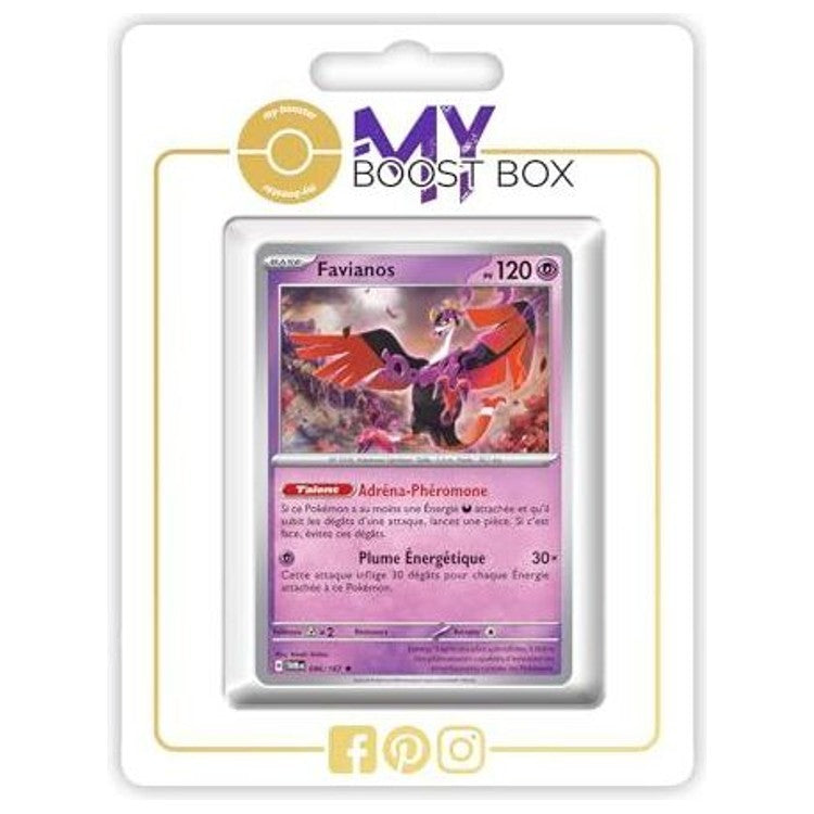 Carte Pokémon Favianos 096/167 en version Holo ou Reverse, recto, issue de l’extension Mascarade Crépusculaire Écarlate et Violet EV06.