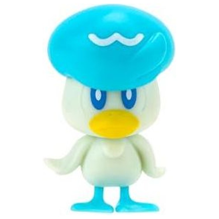 Figurine de Coiffeton debout, béret bleu sur la tête et bec jaune