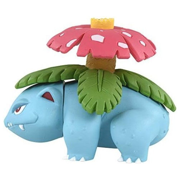 Figurine Florizarre de profil, feuilles vertes et fleur rose au-dessus du dos
