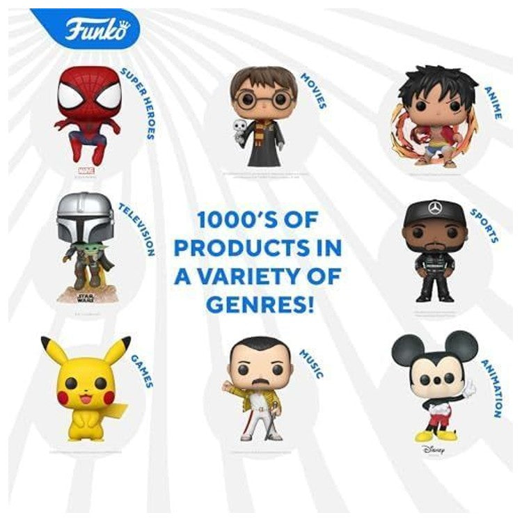 Visuel de marque Funko présentant des figurines de différentes licences