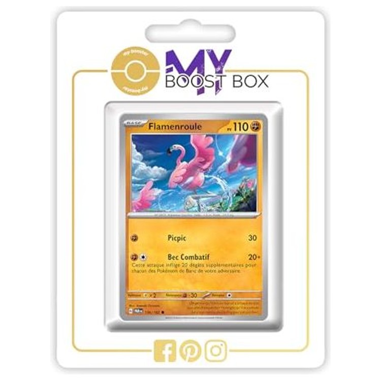 Carte Pokémon Flamenroule 106/182 en version Reverse de l’extension Faille Paradoxe Écarlate et Violet 04, vue de face avec l’illustration complète.