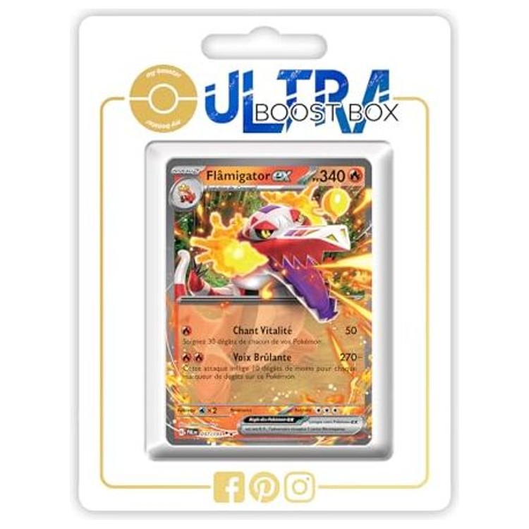 Carte Pokemon Flâmigator ex 037/193 en francais, recto en gros plan de l’extension Evolutions a Paldea bloc Ecarlate et Violet 02