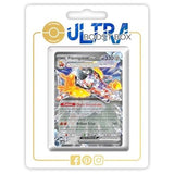 Carte Pokémon Flâmigator ex 137/182 version Alternative Pokémon Gallery Secrète de l’extension Faille Paradoxe Écarlate et Violet 04, vue de face en gros plan.
