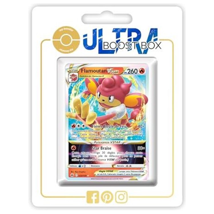 Carte Pokémon Flamoutan VSTAR 023/159 en français, recto, issue de l’extension Zénith Suprême du bloc Épée et Bouclier 12.5