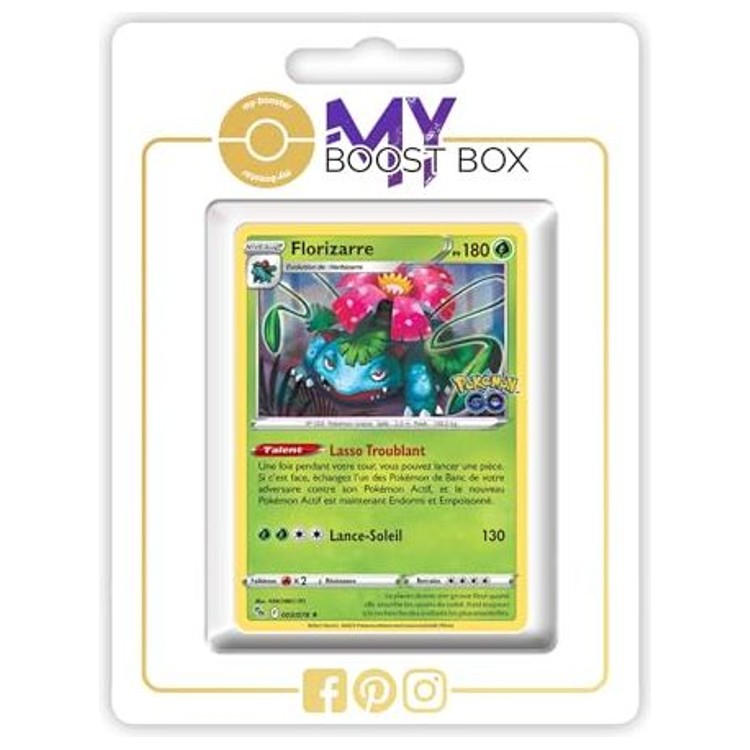 Carte Pokémon Florizarre 003/078 Holo ou Reverse de l’extension Pokémon GO, édition française Épée et Bouclier 10.5, vue de face détaillée.