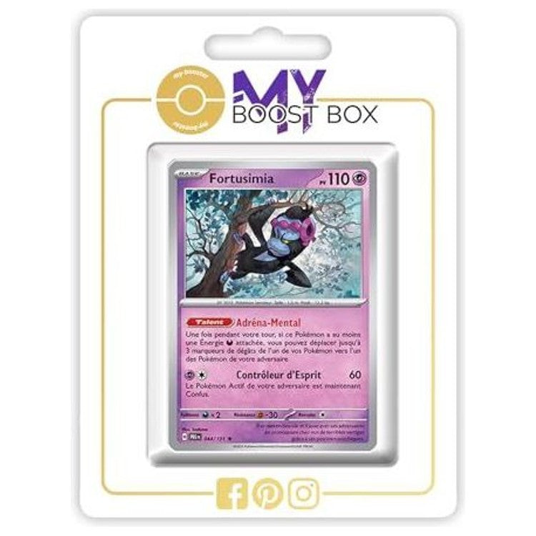 Carte Pokémon Fortusimia 044/131 en version Holo ou Reverse de l’extension Évolutions Prismatiques Écarlate et Violet 08.5, vue de face détaillée.