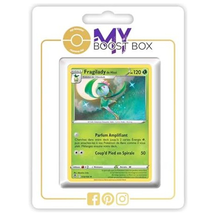 Carte Pokémon Fragiladiy de Hisui 010/195 en version Reverse de l’extension Tempête Argentée Épée et Bouclier 12, vue de face avec l’illustration complète.
