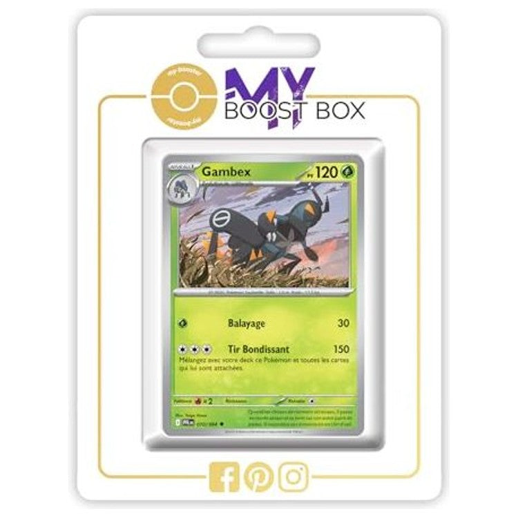 Carte Pokémon Gambex 010/094 en version Reverse de l’extension Flammes Fantasmagoriques, recto en français issue du bloc Méga-Évolution 02.