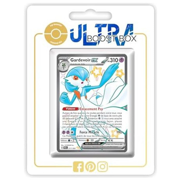 Carte Pokémon Gardevoir ex 217/091 Full Art chromatique secrète recto, édition française Destinées de Paldea Écarlate et Violet 4.5
