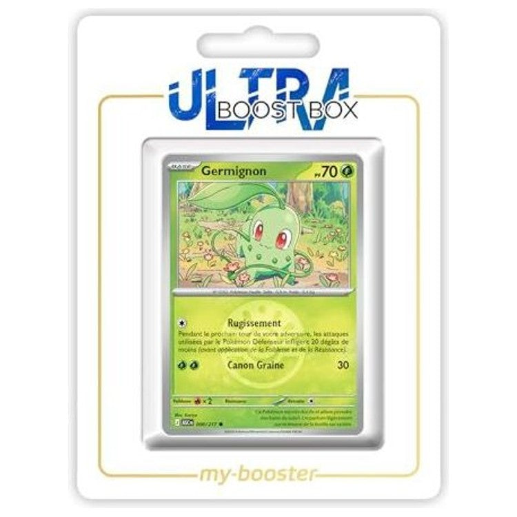 Carte Pokémon Germignon 008/217 en version Reverse de l’extension Héros Transcendants, recto détaillé avec brillance et texte en français.