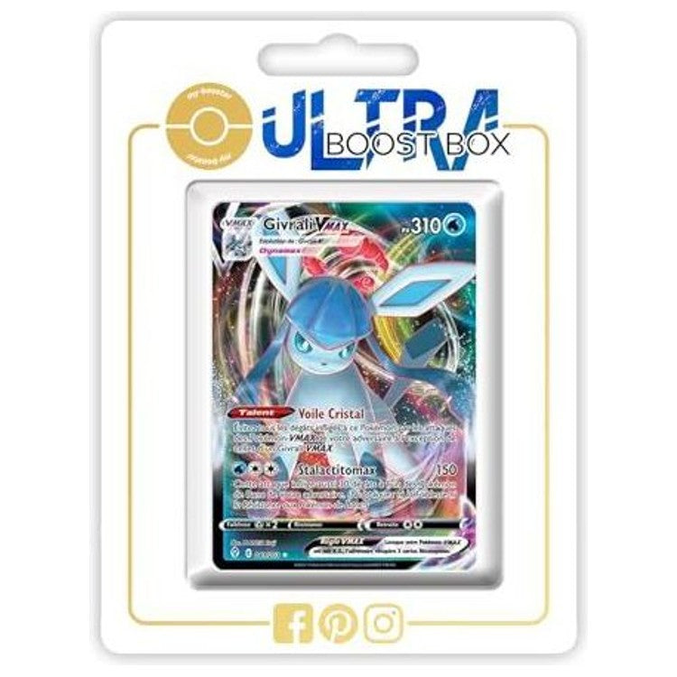 Carte Pokémon Givrali VMAX 041/203 Ultra Rare de l’extension Évolution Céleste, vue de face avec illustration VMAX détaillée