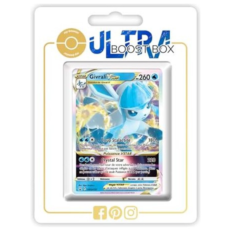 Carte Pokémon Givrali VSTAR SWSH197 promo, édition française Stars Étincelantes, vue de face avec illustration glacée détaillée.