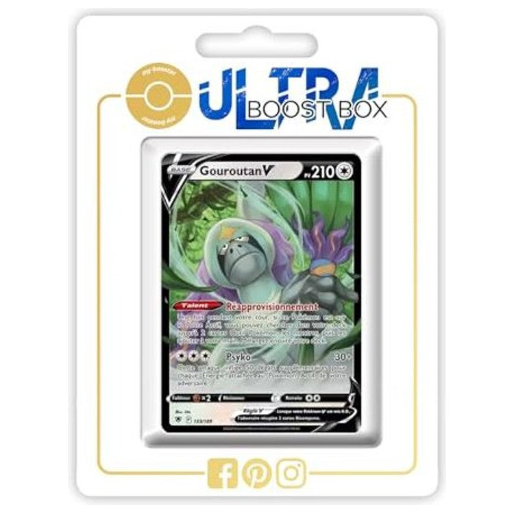 Carte Pokémon Gouroutan V 133/189 Ultra Rare de l’extension Astres Radieux Épée et Bouclier 10, vue de face en français