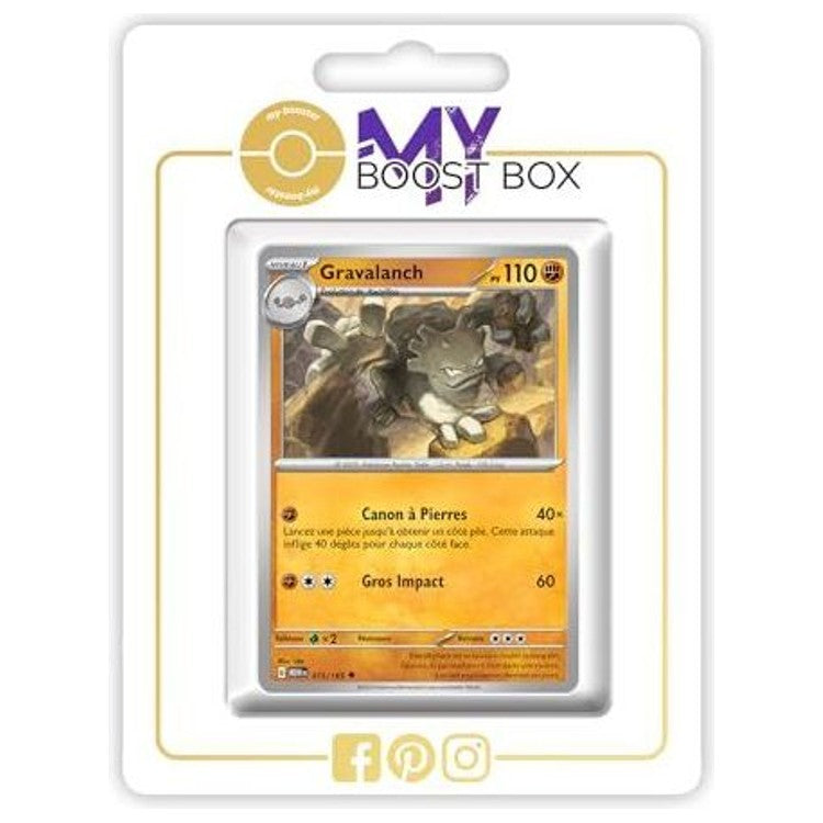 Carte Pokémon Gravalanch 075/165 en version Reverse de l’extension 151 Écarlate et Violet EV03.5, vue de face avec l’illustration brillante.
