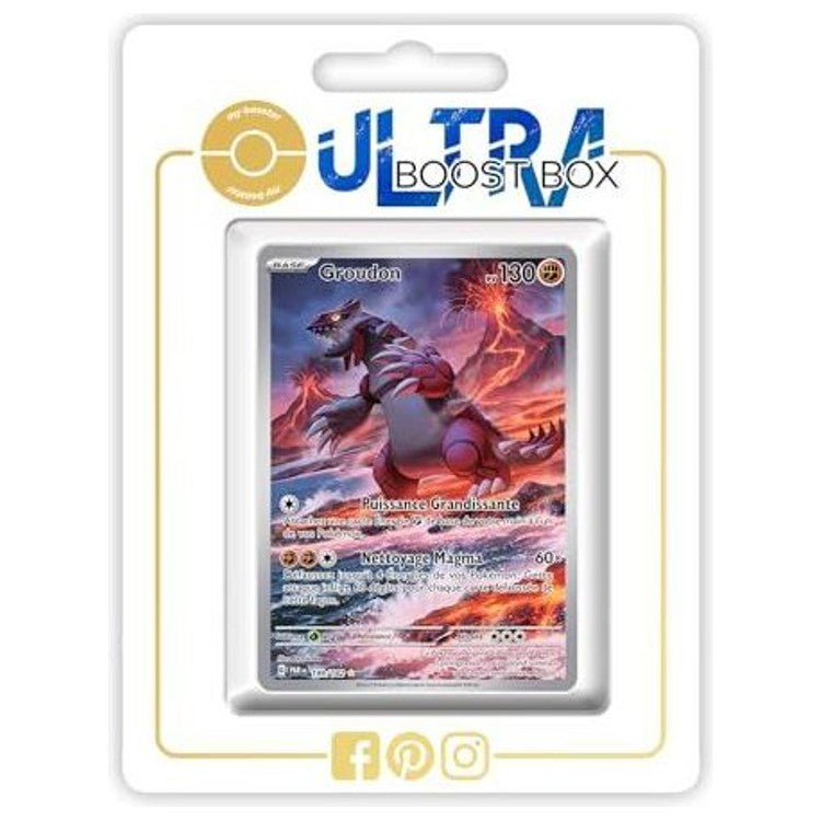 Carte Pokémon Groudon 199/182 Alternative Pokémon Gallery Secrète, recto, issue de l’extension Faille Paradoxe Écarlate et Violet 04
