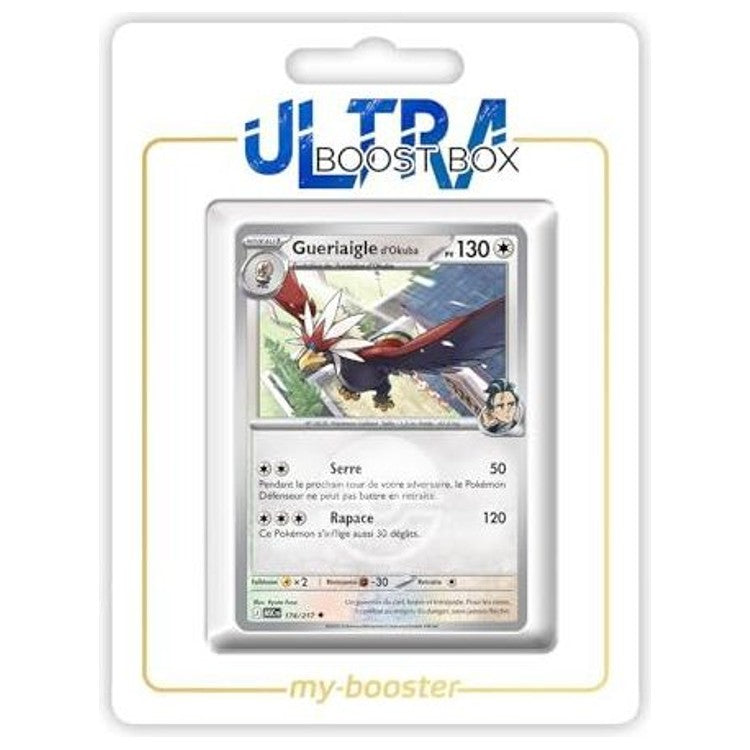 Carte Pokémon Gueriaigle d'Okuba 174/217 en version Reverse Pokéball, recto, issue de l’extension Héros Transcendants du bloc Méga-Évolution 2.5.