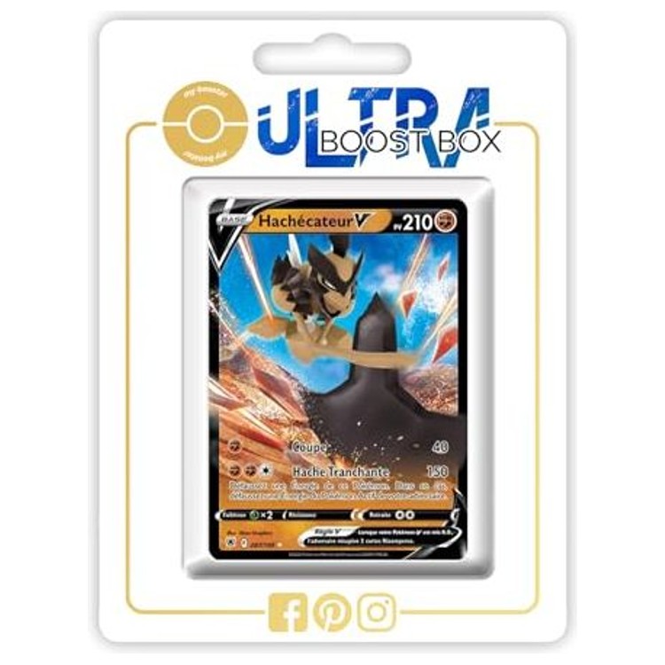 Carte Pokémon Hachécateur V 087/189 Ultra Rare de l’extension Astres Radieux Épée et Bouclier 10, vue de face avec l’illustration complète.