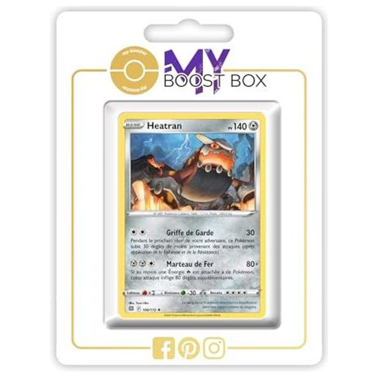 Carte Pokémon Heatran 100/172 en version Reverse de l’extension Stars Étincelantes du bloc Épée et Bouclier, vue de face en français.