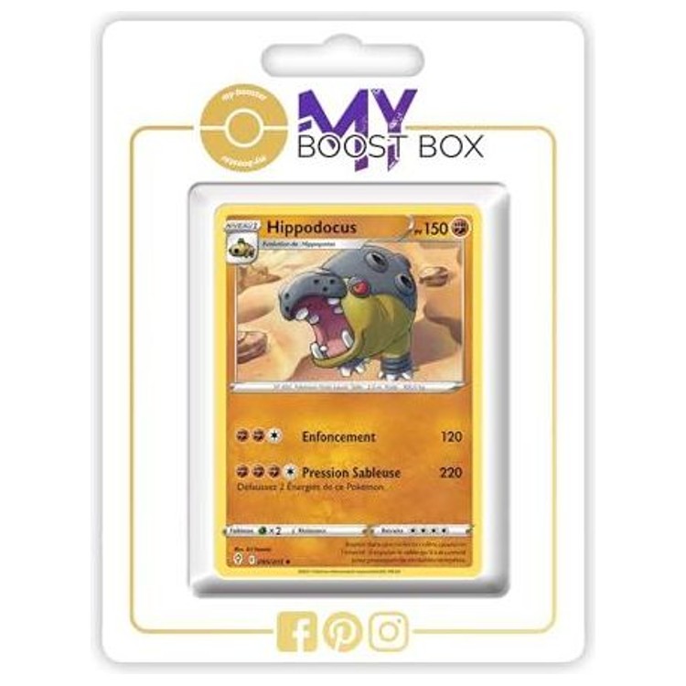 Carte Hippodocus 085/203 visible dans un support blanc, avec ses deux attaques imprimées sous l’illustration.