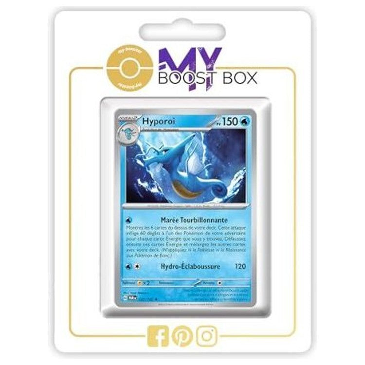 Carte Hyporoi présentée dans un support blanc, avec son illustration bleue et ses attaques visibles.