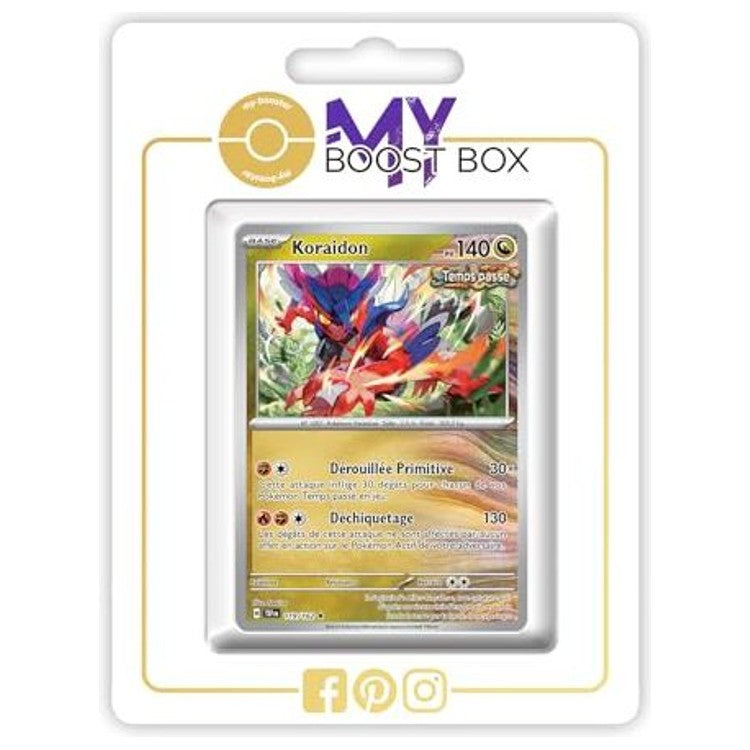 Carte Pokémon Koraidon 119/162 en version Holo ou Reverse de l’extension Forces Temporelles Écarlate et Violet EV05, vue de face détaillée.