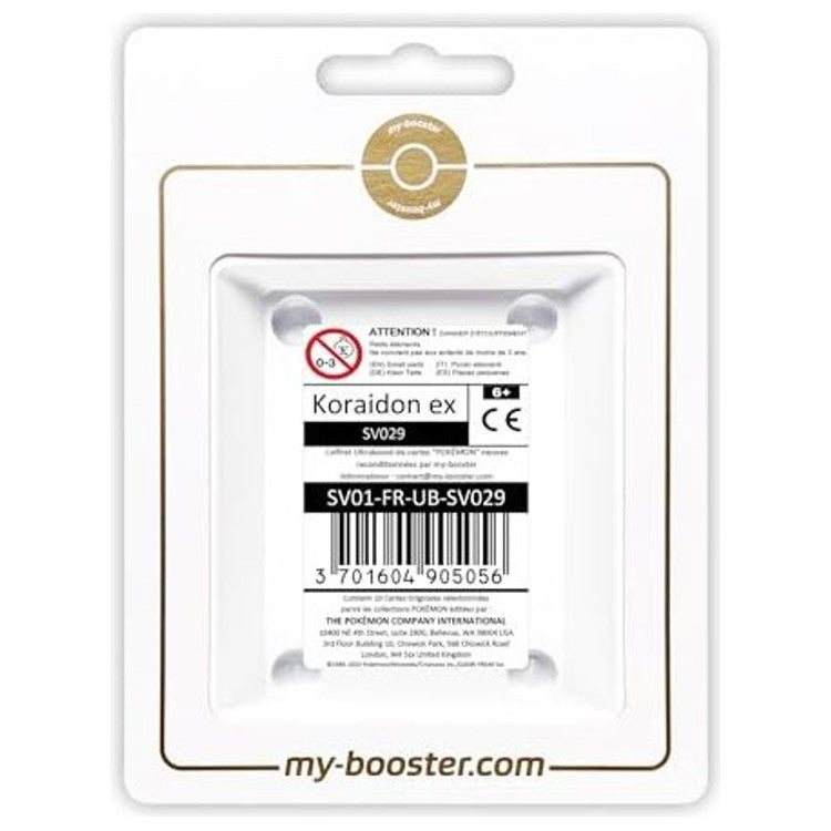 Carte Pokémon Koraidon ex SV029 Ultra Rare du bloc Écarlate et Violet 01 en français, vue de face avec illustration complète du Pokémon légendaire.