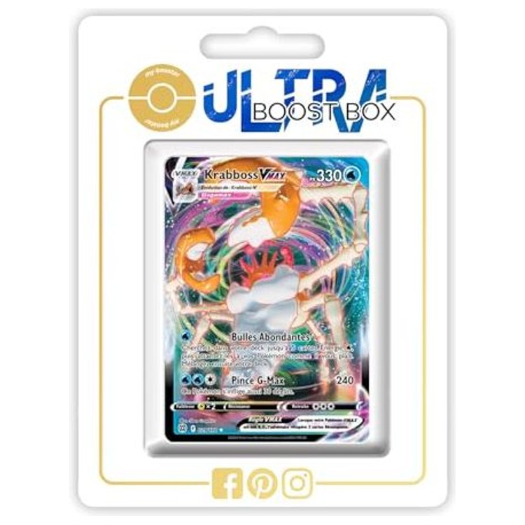 Carte Pokémon Krabboss VMAX 029/172 Ultra Rare de l’extension Stars Étincelantes Épée et Bouclier 09, vue de face avec l’illustration complète.