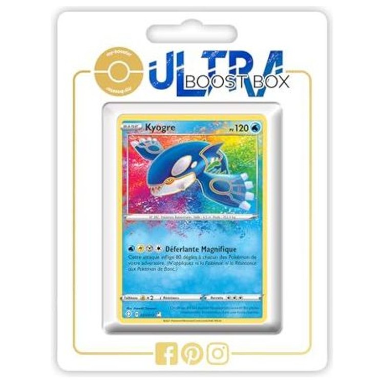 Carte Pokémon Kyogre 021/072 Holo de l’extension Destinées Radieuses Épée et Bouclier 4.5, vue de face avec illustration complète.