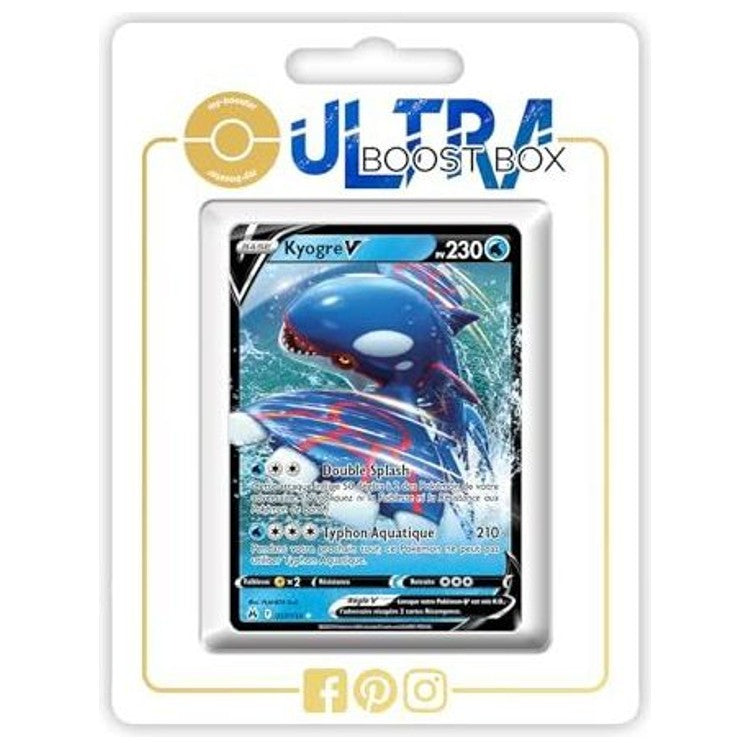 Carte Pokémon Kyogre V 037/159 Ultra Rare de l’extension Zénith Suprême, vue de face avec l’illustration complète en français
