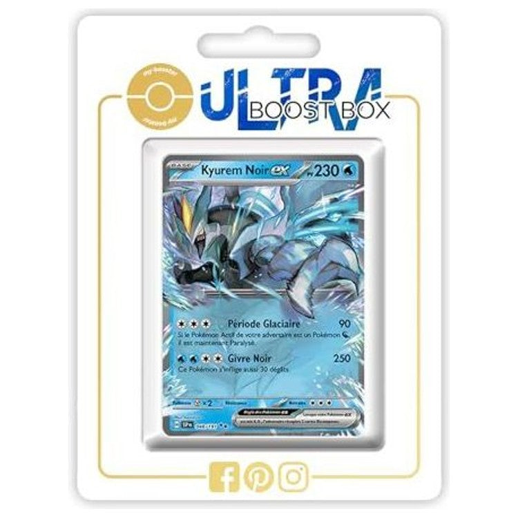 Carte Pokémon Kyurem Noir ex 048/191 ultra rare de l’extension Étincelles Déferlantes EV08, vue de face avec l’illustration complète du Pokémon légendaire.