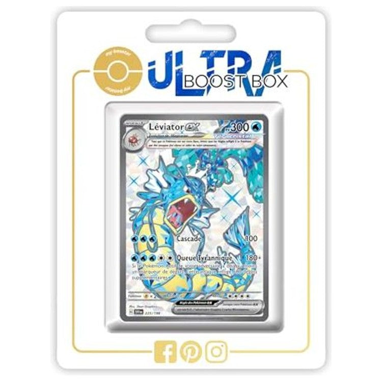 Carte Pokémon Léviator ex 225/198 Full Art Téracristal secrète, édition française Écarlate et Violet EV01, vue de face détaillée.