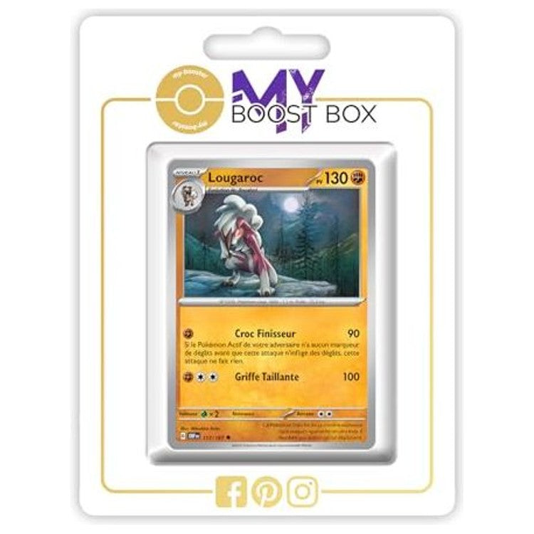 Carte Pokémon Lougaroc 117/197 en version Reverse de l’extension Flammes Obsidiennes Écarlate et Violet 03, vue de face détaillée.
