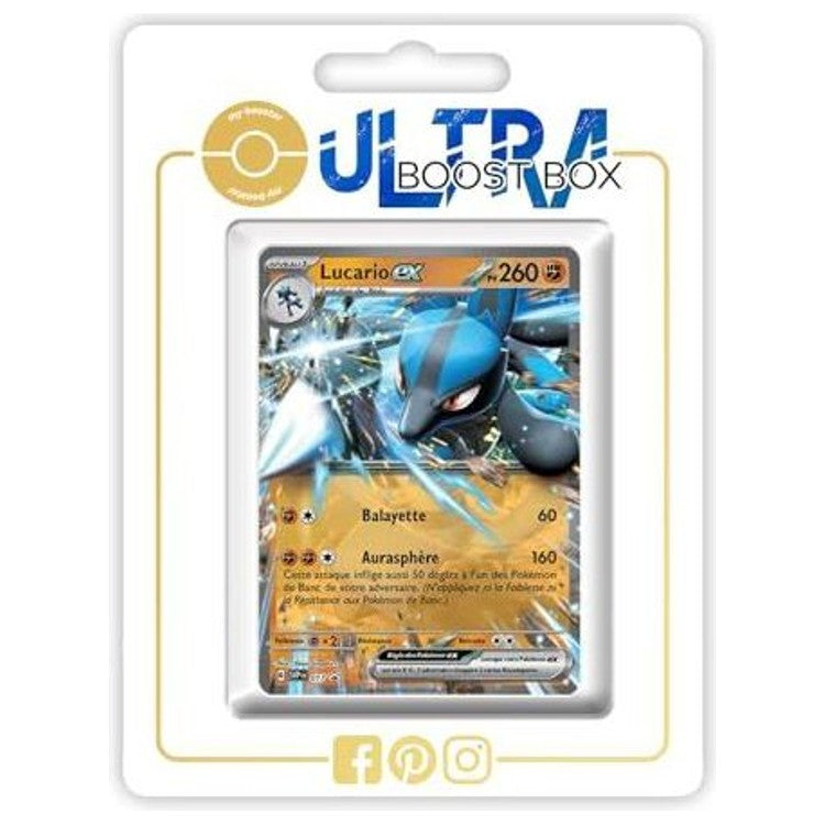 Carte Pokémon Lucario ex SV017 Ultra Rare du bloc Écarlate et Violet 1 EV01, vue de face avec l’illustration complète du Pokémon Combat et Acier.