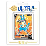 Carte Pokémon Lucario V SWSH213 Full Art, édition française authentique de l’extension Astres Radieux Épée et Bouclier 10, vue de face détaillée.