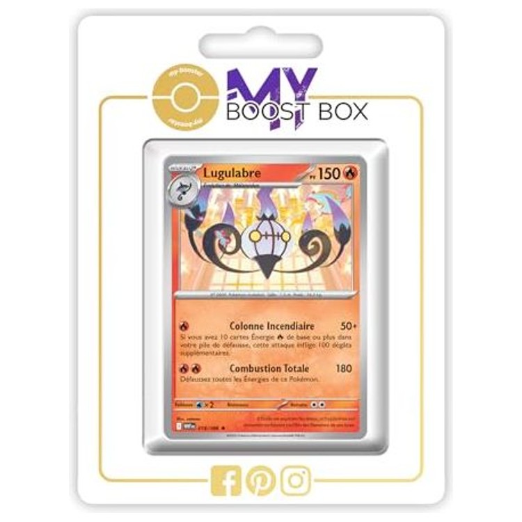 Carte Pokémon Lugulabre 018/086 en version Holo ou Reverse de l’extension Flamme Blanche Écarlate et Violet 10.5, vue de face détaillée.
