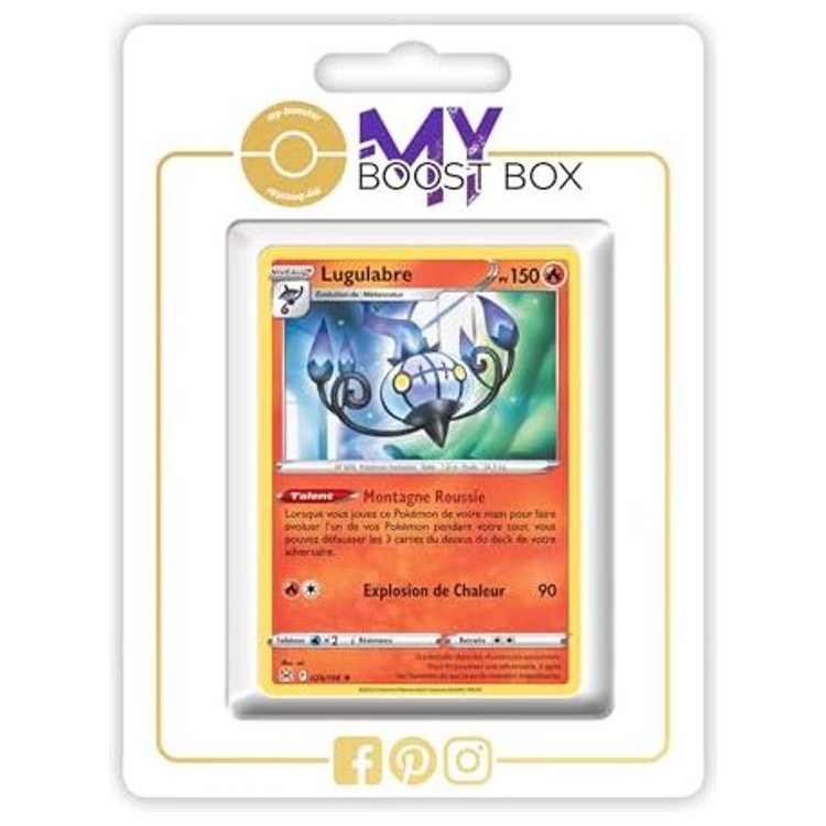 Carte Pokémon Lugulabre 026/196 en version Holo ou Reverse de l’extension Épée et Bouclier 11 Origine Perdue, vue de face dans le coffret Myboost.