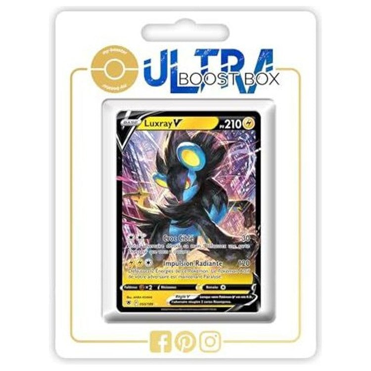 Carte Pokémon Luxray V 050/189 Ultra Rare de l’extension Astres Radieux Épée et Bouclier 10, vue de face avec l’illustration complète du Pokémon Électrik.