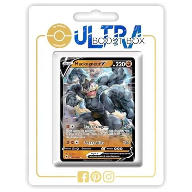 Carte Pokémon Mackogneur V 072/189 Ultra Rare de l’extension Astres Radieux Épée et Bouclier 10, vue de face avec l’illustration complète.
